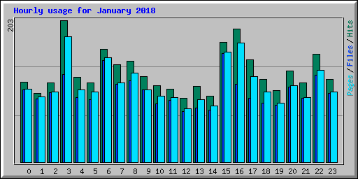 Hourly usage for January 2018