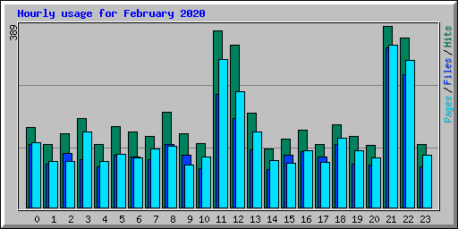 Hourly usage for February 2020