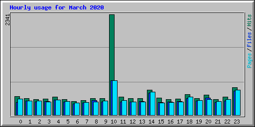 Hourly usage for March 2020