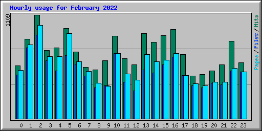 Hourly usage for February 2022