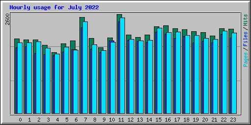 Hourly usage for July 2022