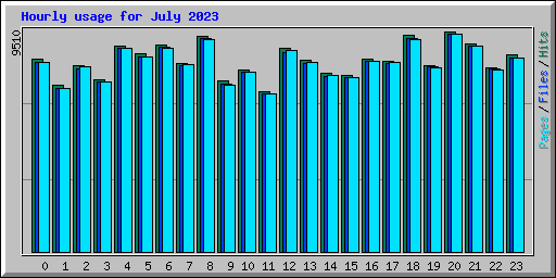 Hourly usage for July 2023