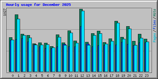 Hourly usage for December 2025